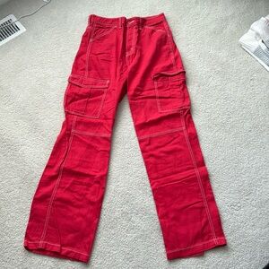 Red cargo pants